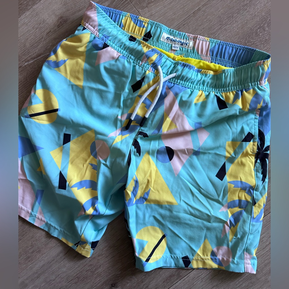 Kids Swim Trunks - Blue and Yellow